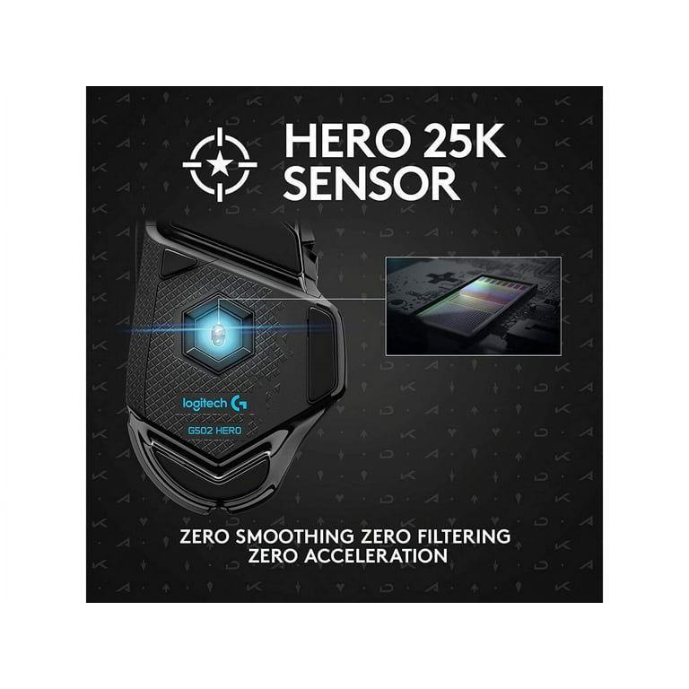 Logitech G502 Hero K/DA High Performance Gaming Mouse - Hero 25K Sensor,  16.8 Million Color LIGHTSYNC RGB, 11 Programmable Buttons, On-Board Memory  
