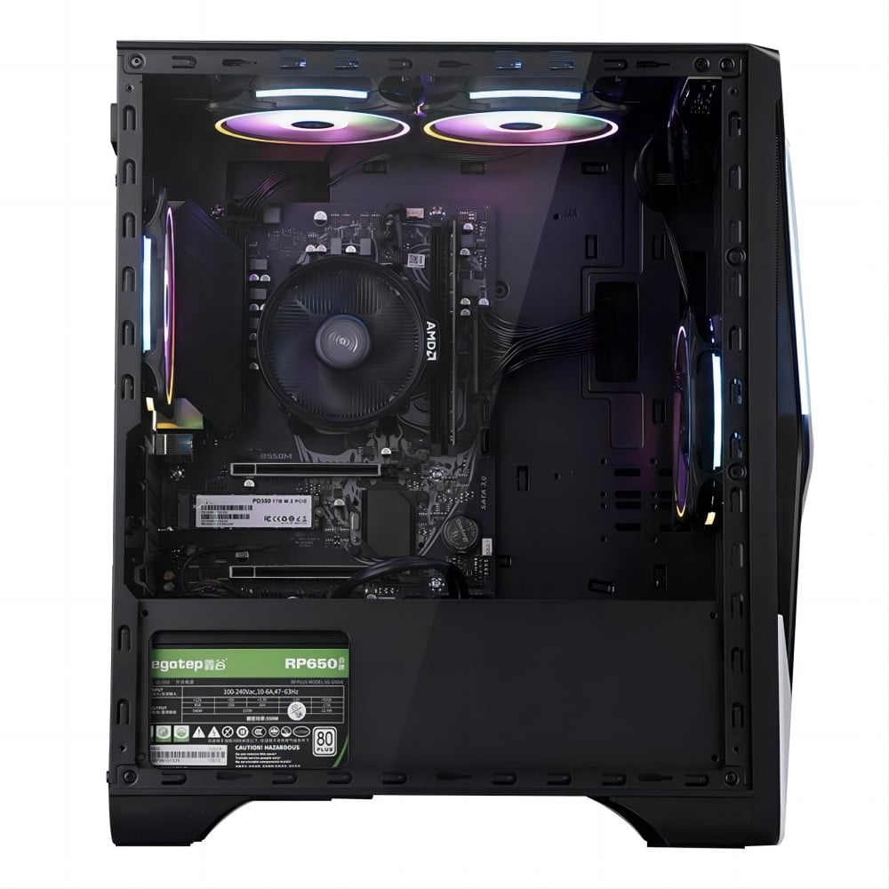 Zhicgcp Gaming Desktop PC, Amd Ryzen 5 5600GT, AMD Radeon Graphics, 16GB Ram, 512GB SSD, Windows 11 Home