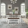 thumbnail image 4 of Hassch 6 Piece Dining Table Set With Bench, Table Set With Waterproof Coat, Ivory And Cherry, 4 of 9