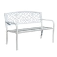 thumbnail image 3 of Harmony in White- Steel and Cast Iron Garden Bench for Outdoor Serenity, 3 of 4