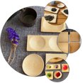 thumbnail image 2 of 1 Set 12Pcs Bamboo Snack Plates Seasoning Dishes Dessert Plates (Assorted Color), 2 of 8