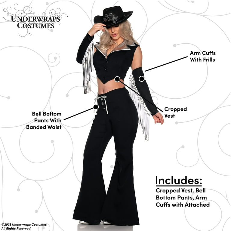 UNDERWRAPS Black Cowgirl 70s Costume Disco Cowgirl Costume for