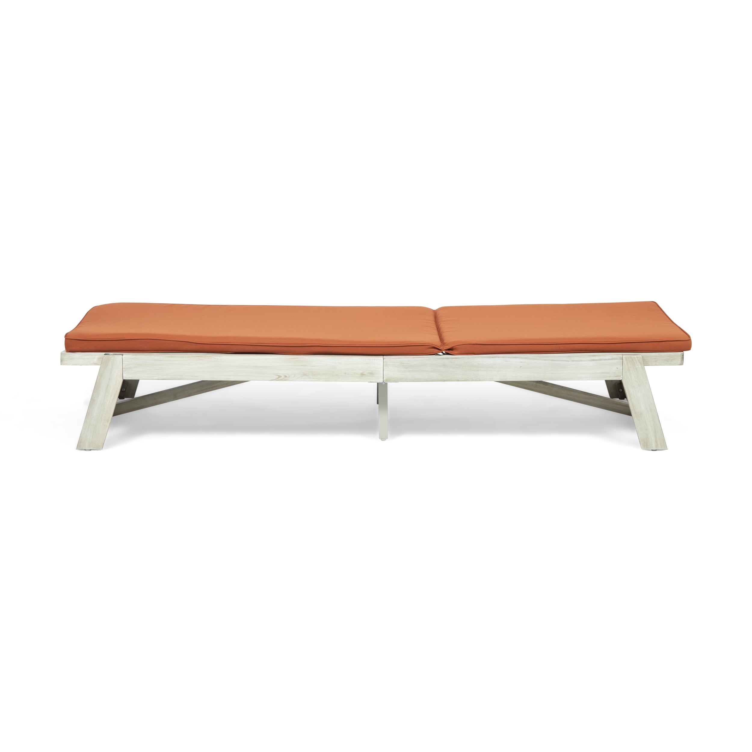 Noble House Acacia Wood Water Resistant Fabric and Cushion Sets Chaise Lounge - Set of 2