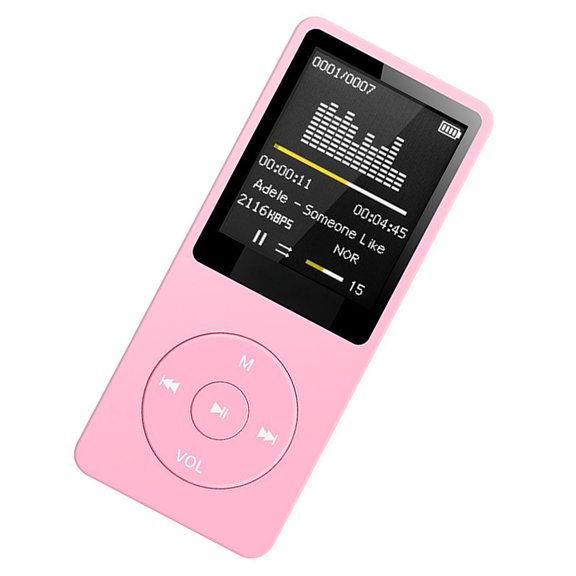 Cateissary Reproductor de MP3 Registro de conducción de ruido Reproductores multimedia portátiles digitales sin pérdidas Equipo de reproducción de Cables de audio/vídeo Rosado