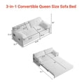 thumbnail image 2 of 3-in-1 Queen Convertible Sofa Bed,Upholstered Loveseat Sleeper Sofa with Pull-Out Couch Bed, Floor Sofa Bed,Multi-Function Modern Sofa Bed Couch with Side Pocket for Living Room,,Apartment,Beige, 2 of 9