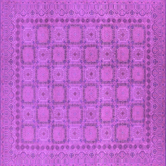 Ahgly Company Indoor Square Oriental Purple Industrial Area Rugs, 5' Square
