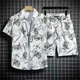 thumbnail image 3 of Conjunto de pantalones cortos para hombre, chándal, camiseta de gran tamaño para hombre, conjuntos cortos, sudaderas blancas, ajuste regular, elástico, oferta, juvenil, emo, 3 of 5