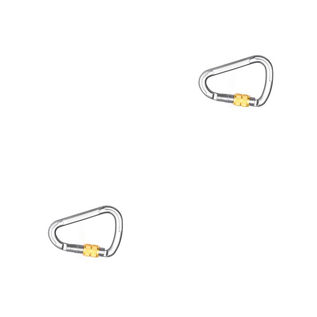 Wweixi 1/2/3 Mousqueton Résistant à l'Usure Technologie Avancée Grand Application Coloré Résistance aux Impacts Renforcée Pinces à Carabiner pour Extérieur Argent 2 Pcs
