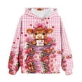 thumbnail image 4 of Sudadera con capucha para niños, camiseta de manga larga con estampado de cuello redondo para niños y niñas mayores, sudadera con capucha, top de poliéster para niña, 4 of 5