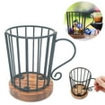 thumbnail image 2 of Iron Wood Cup on Sale Kpamnxio Wood and Art Cup Holder for Toothpaste Cup Storage Disposable Cup Heat Insulation Coffee Mate and Filter Paper Storage Storage Containers for Clothes Clearance, 2 of 9