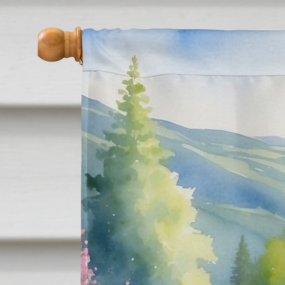 American Eskimo Spring Garden House Flag 28 in x 40 in