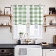 thumbnail image 2 of Sage Green Buffalo Plaid Kitchen Curtains Small Short 39 Inch Length, Green White Checkered Farmhouse Grommet Bedroom Living Room Curtains, Light Filtering Cafe Curtain Drapes 2 Panels Set 55''x39'', 2 of 9