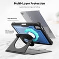 thumbnail image 4 of FJLBDE Case for iPad Mini 7 A17 Pro 2024/Mini 6 2021 8.3 Inch 7th/6th Gen, 360 Rotating Stand iPad Protective Case Cover with Auto Wake/Sleep, Blue, 4 of 7