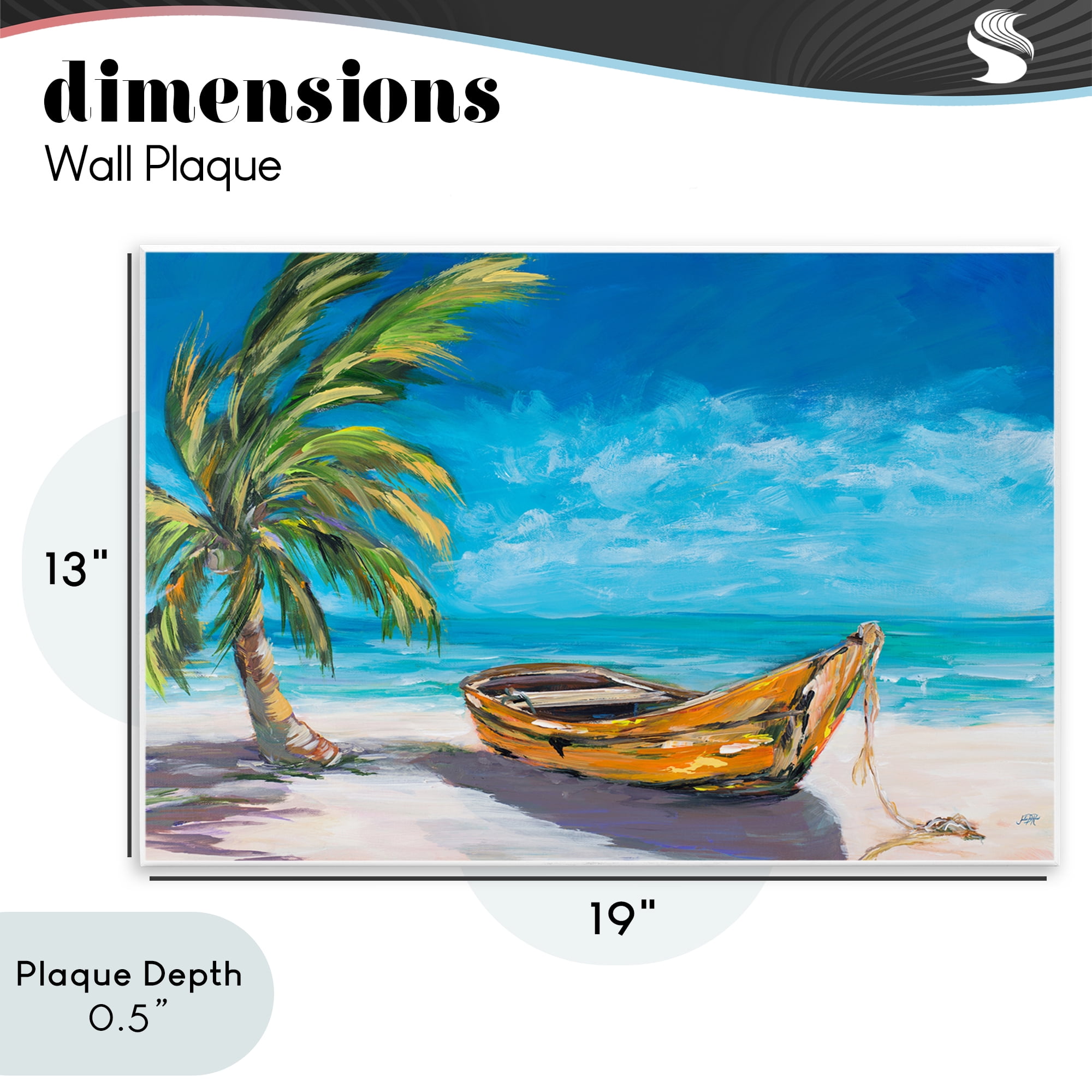 Stupell Industries Lost Island Palm & Boat Wall Plaque Art, design by Julie DeRice