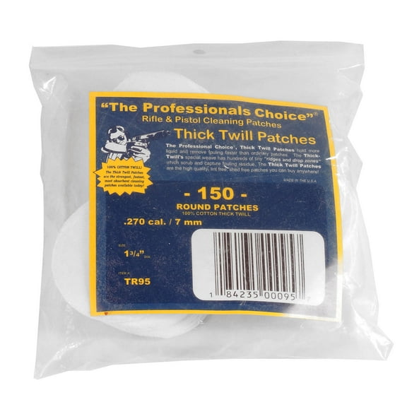 The Professionals Choice Twill Round Cleaning Patches .270 Cal. / 7mm 150 pack