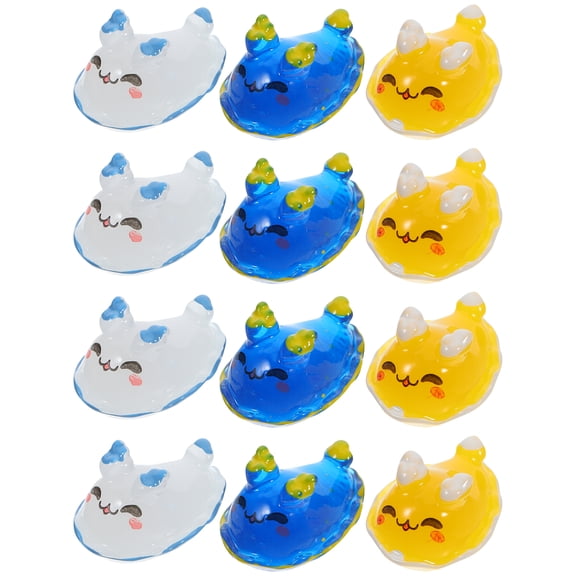 GETAJGHSD Tiny Sea Animal Figurines Yellow Synthetic Resin 12-Pcs Figures