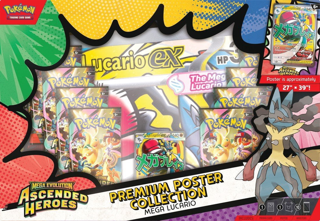 Pokemon TCG Mega Evolutions Ascended Heroes Premium Poster Collection  Mega Lucario EX