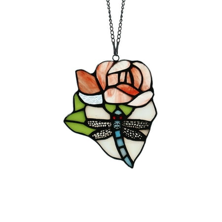 

Style Grape Design Bed Room Dinning Room Stained Glass Chandelier LED Pendant Lamp Rose Acrylic Plane Flower Window Decoration Wall Hanging Decorations