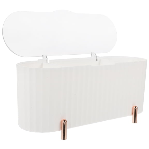 Supvox Multipurpose White Desk Organizer Box for Cotton Pads Swabs and Cosmetics Storage