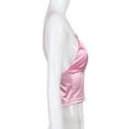 thumbnail image 5 of YiZYiF Womens Satin V Neck Crop Top Camisole Slim Fit Backless Vest, 5 of 6
