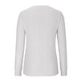 thumbnail image 4 of Timegard Hauts à Oeillets pour Femmes Col Rond Manches Longues Bouffantes T-Shirts Transparents Chic Décontracté Hauts Amples, 4 of 5