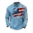 thumbnail image 4 of Dwelliawo Men's 250 Anniversary Usa Shirt American Flag Casual Polo Waffle Shirt We the People Patriotic Shirts Long Sleeve Tee Light Blue 5XL, 4 of 4
