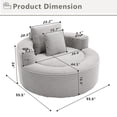 thumbnail image 2 of Leumius Oversized Round Chaise Lounge Sofa,Upholstered Lounge Chair with 2 Pillows and Cupholders,Boneless Sofa Couch with Memory Foam,Deep Seat Sleeper Chair for Living Room,No Assembly,Gray, 2 of 9