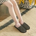 thumbnail image 5 of House Slippers for Women Men - black golden spades checkered Lightweight House Shoes Fuzzy Slippers, Soft Slip-On Cozy House Slippers for Woman Indoor Outdoor, 5 of 7