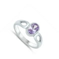 thumbnail image 4 of CHOOSE YOUR COLOR Simulated Lavender Cutout Ring .925 Sterling Silver Band Purple CZ Female Size 1.5, 4 of 4