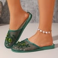 thumbnail image 2 of Dakaela Women's Fishnet Mesh Flat Sandals Closed Toe Slip on Mule Slides with Flower Backless Loafers Summer Shoes Size 6-9, 2 of 8