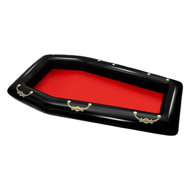 HUASHENG 52 Inch Inflatable Coffin Cooler Coffin Floatie Drink Ice Chest Buffet Bucket Beverage Cooler For Summer Pool Picnic Barbecue Halloween Holiday Decorati