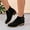 Black, variant on Bnwani Boots for Women Pile Pointed Zipper Flat Chunky Ankle Comfortable Suede Boot Black Size 5.5