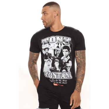 Scarface Tony Montana Godfather 80's T-Shirt Shirt Black White Size XL