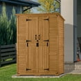 thumbnail image 3 of MCombo Large Outdoor Storage Shed with 6 Shelves, Outside Tool Wooden Storage Cabinet, 1738, 3 of 7