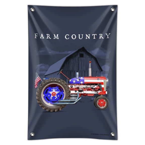 Farm Tractor Country USA American Flag Barn Farming Home Business Office Sign