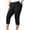 Black |#3, variant on Kopltyrfg Women Capri Pants Plus Size Stretch Knee Length Leggings Elastic Waist Casual Summer Ladies Pull On Capris Black L