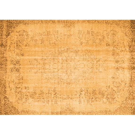 Ahgly Company Indoor Rectangle Abstract Orange Contemporary Area Rugs, 7' x 10'