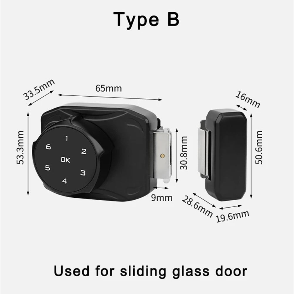 Digital Password Glass Cabinet Lock,Electronic Security for Sliding Showcase Doors