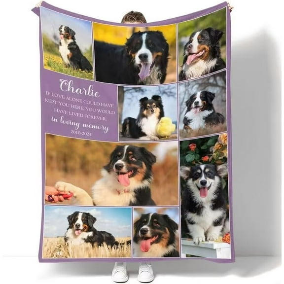 AISENIN Custom Dog Pet Cat Blankets with Photos Personalized Gifts Customized Blankets and Throws Picture Blanket for Dad Mom Kids friends Christmas gift