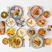 Vancasso 16 Pcs Dinnerware Sets for 4, Porcelain Plates and Bowls Set, Scratch Resistant Dishes Set for 4, Dishwasher & Microwave Safe