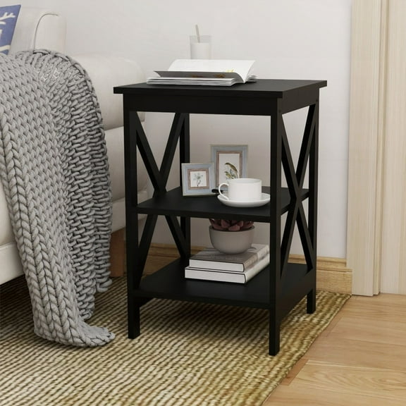 Modern Black Small Side Table with MDF Legs - Ideal for Small Spaces