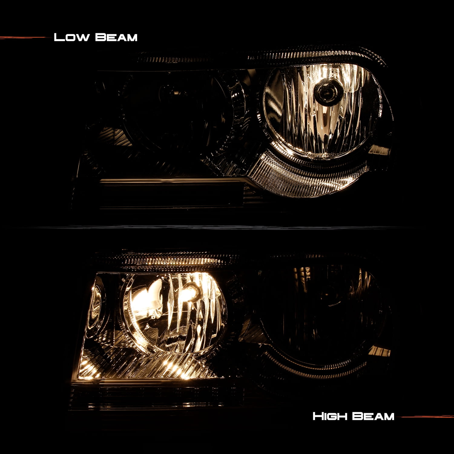 AKKON - Fits 2005-2009 Chrysler 300 [Halogen Type] Chrome Headlights w/ LED Sequential Turn Signal Pair Driver+Passenger