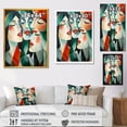 thumbnail image 4 of Designart "Cubist Remake of Demoiselles d'Avignon I" Fashion Canvas Wall Art - Glam Red Woman Entryway Wall Art Print, 4 of 6