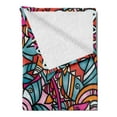 thumbnail image 2 of Urban Graffiti Soft Flannel Fleece Throw Blanket, Abstract Graffiti of Shaded Floral Design Style Overlapping Flowers, Cozy Plush for Indoor and Outdoor Use, 50" x 70", Multicolor, by Ambesonne, 2 of 5