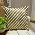 thumbnail image 5 of The HomeCentric Cushion Covers, Ivory Decorative Pillow Cover&nbsp;For Sofa Pack of 2, 16x16 inch (40x40 cm) Silk Cushion Cover, Striped, Pintucks, Textured, Zippered - Unfolding Ivory Antique Gold, 5 of 10