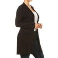 thumbnail image 2 of Women's Plus Size Casual Long Sleeves Loose Fit Side Pockets Solid Cardigan, 2 of 5