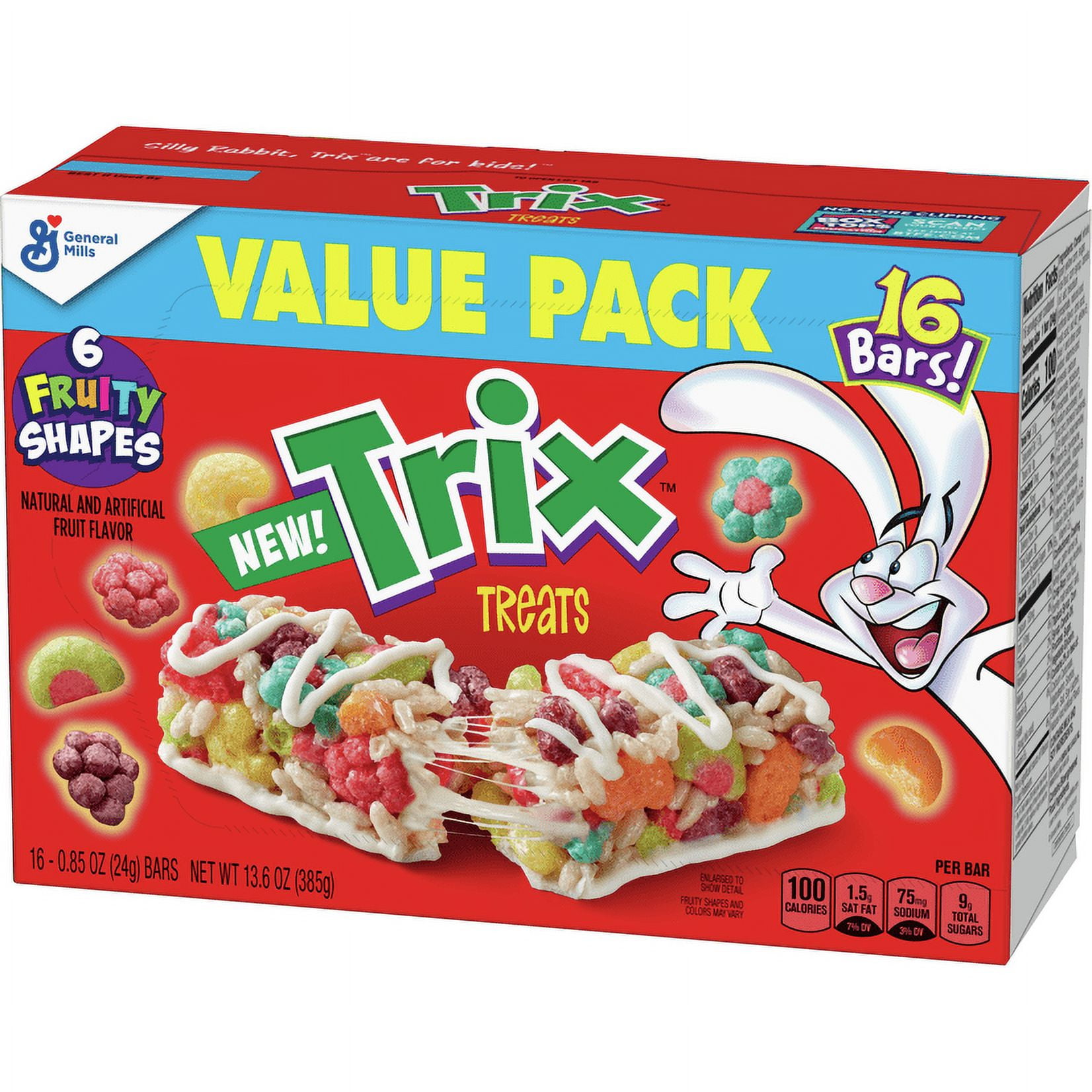 (2 pack) Trix Breakfast Cereal Treat Bars, Value Pack, 16 ct
