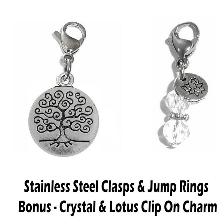 Charms Clip On - Perfect For Bracelet Or Necklace, Zipper Pull Charm, Bag  Or Purse Charm Easy To Use DIY Charms - Tree Of Life Clip On Charm