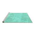 thumbnail image 2 of Ahgly Company Machine Washable Indoor Round Trellis Turquoise Blue Modern Area Rugs, 6' Round, 2 of 4