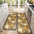 thumbnail image 4 of Kitchen Rugs Sets Of 2,Beige Sunflower Pattern Anti Fatigue Kitchen Mat Rugs Non Slip Washable,Decorative Kitchen Floor Mats for Kitchen,Sink,Laundry,17"x47"+17"x47", 4 of 5